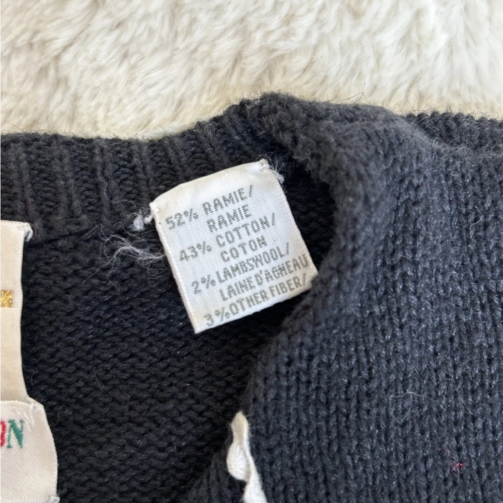 Vintage 1995 MARISA Christina CHRISTMAS Sweater S Black CANDY Holiday - Picture 8 of 8